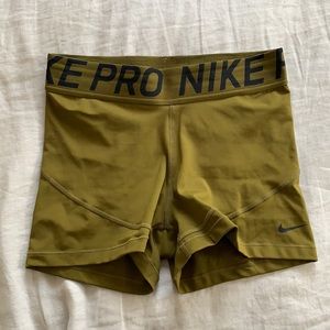 Nike Pro 3 inch Training/Compression Shorts-Olive